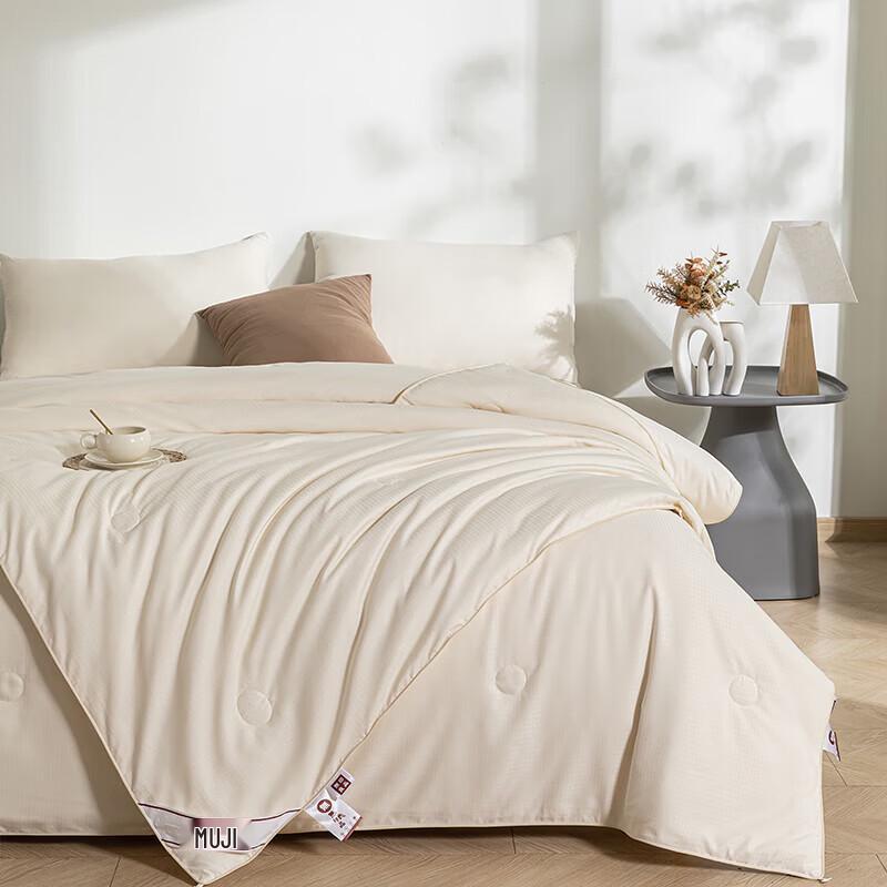 Muji Class A Natural Silk Quilt - Houndstooth 200x230cm