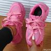 Ladies' Fashionable Yellow Height Increasing Thick Soled Sports Shoes Outdoor Lace Up Casual Plus Size Trendy Women's Shoes