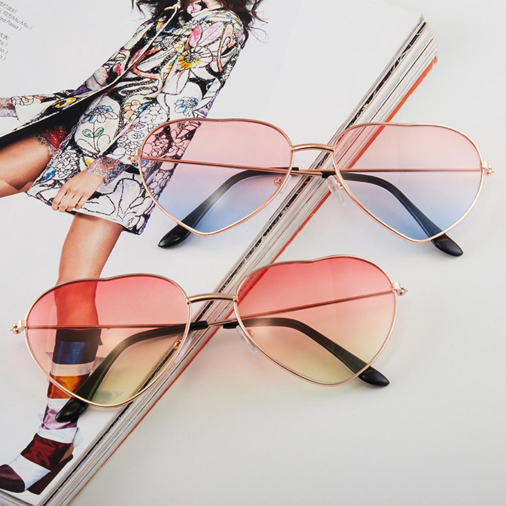 New Retro Metal Love Sunglasses, Peach Heart Ocean Piece Sunglasses Women's Heart-shaped Fashion Sunglasses