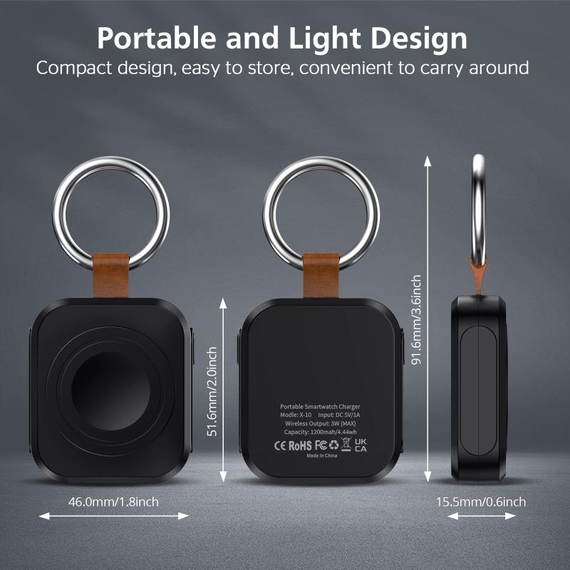 Wireless Power Bank for IWatch - 1200mAh Mini Apple Watch Charger, Portable Magnetic  Compact Smart Watch Power Accessory
