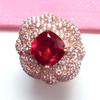 Purple Gold Redstone Ring Women'S Color Gold-Plated Rose Gold Exquisite Diamond-Set Adjustable Ring