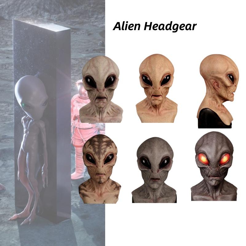 Einzigartiges Design Alien-Maske für Halloween Vollkopf-Alien-Maske mit furchteinflößenden Merkmalen
