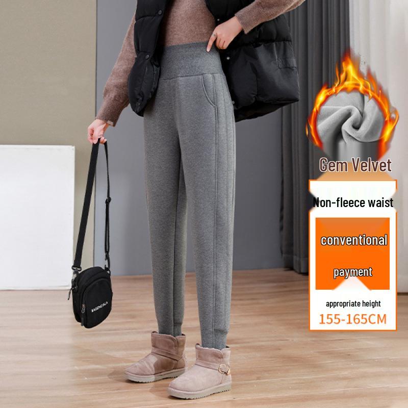 Unisex Lambswool Jogger Pants for Kids – High Waist, Thickened, Plus Velvet, Warm and Casual for Autumn and Winter.