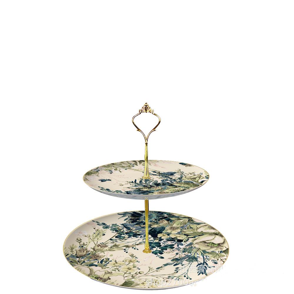 Vintage Ceramic Floral Western Plate, Gold Border, Dessert and Pastry Plate, Bone China Tableware, Dinner Plates, Gift Tracing