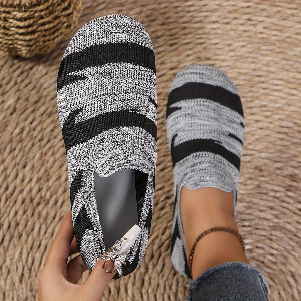 Women's Large Size Gray-Black Casual Home Comfortable Flat Shoes