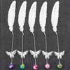 Retro Vintage Bookmark Design of Feather + Butterfly Metal Bookmarks Promotional Gift