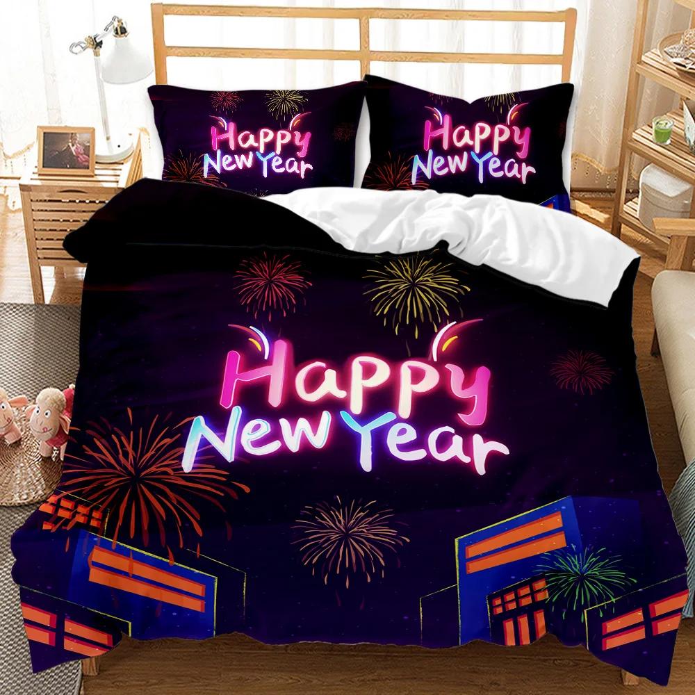 

Christmas Duvet Cover Set Holiday Twin Bedding Set with Santa Print for Kids Teens Double Queen King Size Polyester Qulit Cover 70x133cm 2pcs