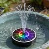 Runde Solarbetriebene Wasserfontäne Mit Dynamischer Farbbeleuchtung Ideal Für Kleine Wasserspiele Und Gärten