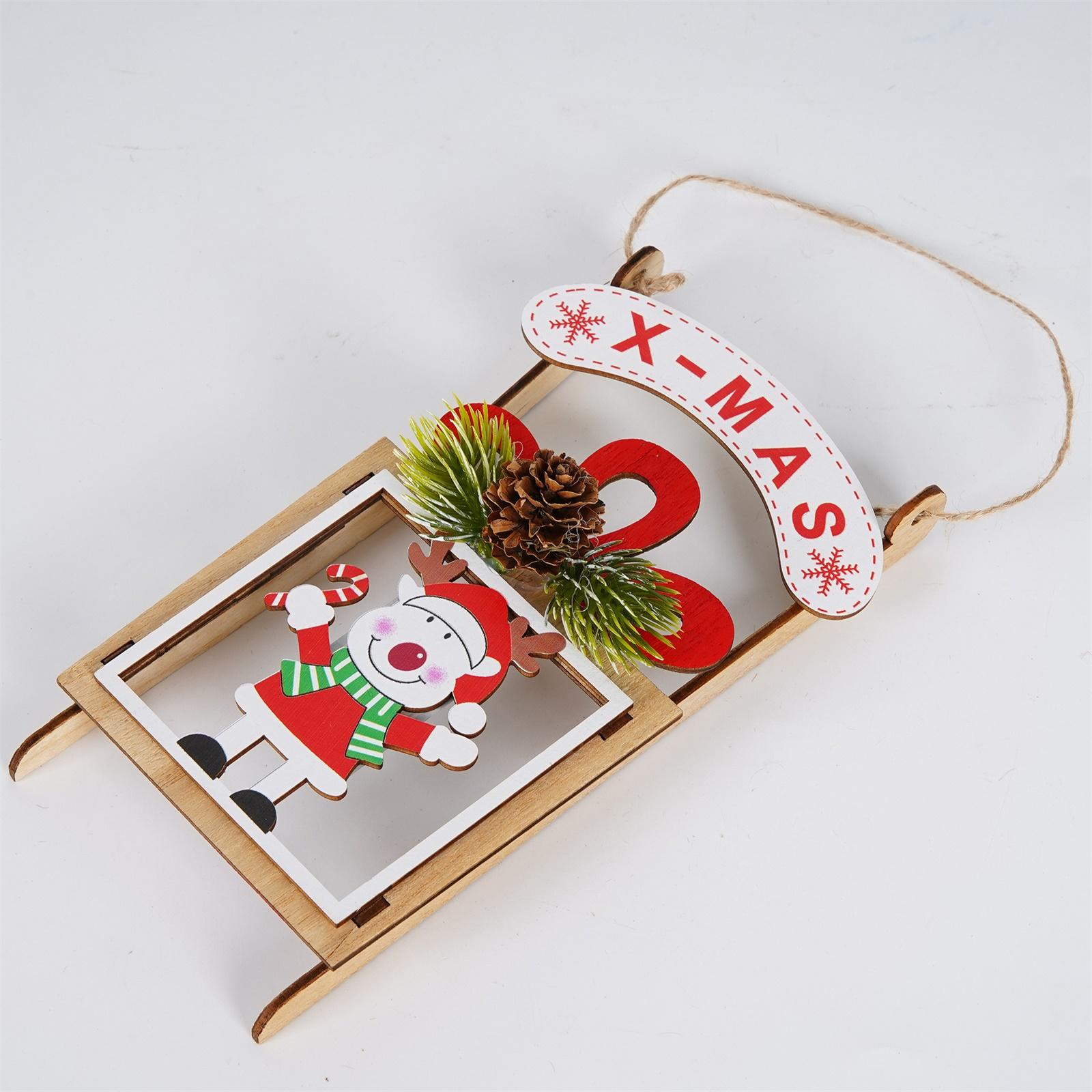 

Christmas Hanging Wooden Ornaments Hollow Wood Openwork Pendant Wooden Rustic Christmas Tree Decorations For Holiday Decor One Size