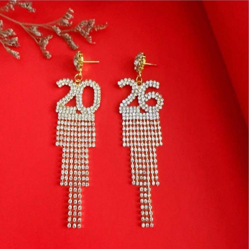 Crystal Drop Earrings High-Quality 2026 Earrings Rhinestone Earrings Long For Women'S Jewelry Christmas Party Special Events