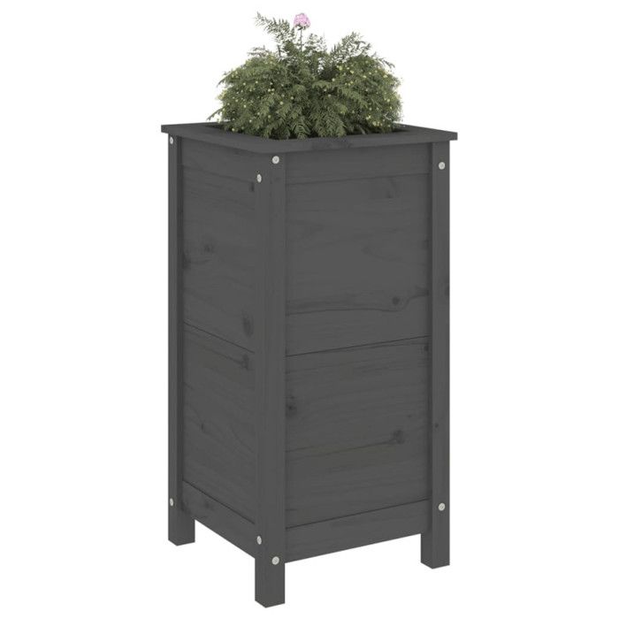 VidaXL Planter Grey 40x40x78 Cm Solid Pine Wood 825277