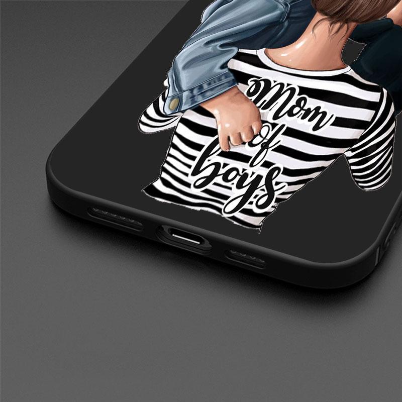 Case for Apple iPhone 11 XR XS X 13 Pro Max 14 Plus 12 Mini SE 7 8 6S 11pro 6 Black Brown Hair Girl TPU Soft Shockproof Cover