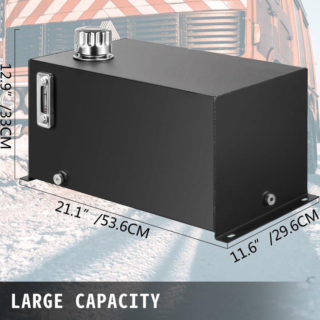 Hydraulic Fluid Tank 10 Gal Fuel Tank Heavy Duty Hydraulic Steel Tank Reservoir, Gasoline Transfer Tanks, Hydraulic Reservoir with Strainer Temp Gauge