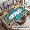 Floral Garden Theme Customized Mouse Pad Personalized Print Name Text Desk Mat For Home Office Table Decor