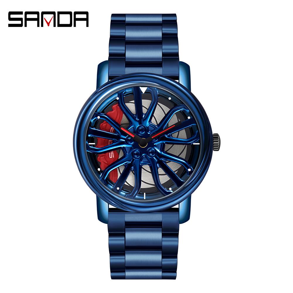 Sanda Meilleure Vente 1088 Montre pour Adolescent: Personnalisé, Cadran Rotatif 3D, Tendance, Quartz Étanche.