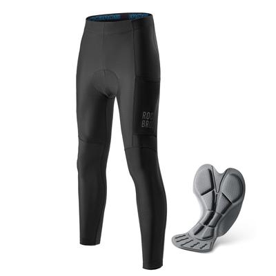 ROCKBROS Winter Cycling Long Tights with Fleece Padded and Ideal for Road Bikes and Cycling Men's Pants, Lining, Pockets,