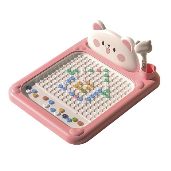 Tablă de Desen Magnetică cu Lovituri Design Urs Joc Interactiv cu Stilou cu Margele Model Schiță Tablă Portabilă Kit de Artă pentru Călătorii