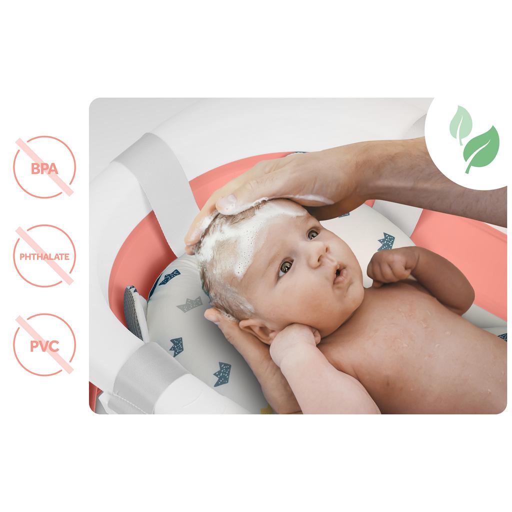 Vaschetta da Bagno Pieghevole Ricokids per Neonati e Bambini con Supporto, Termometro e Inserto, e