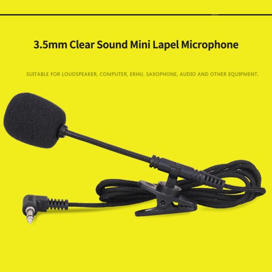Kablolu Mikrofon Yüksek Hassasiyetli Çok Yönlü Alım Anti-ıslık Net Ses Kalitesi 3.5mm Konferans için Net Ses Mini Yaka Mikrofonu