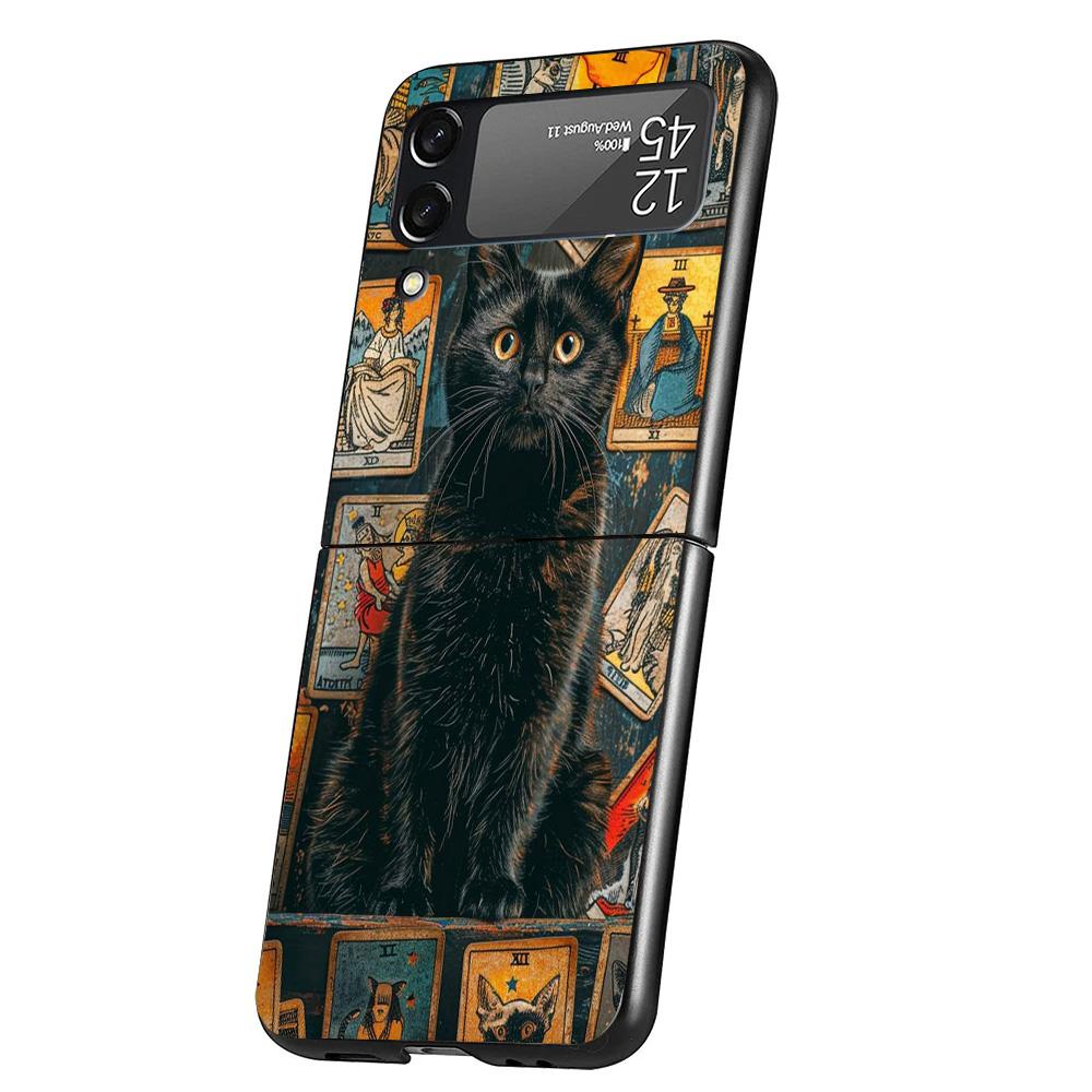 

Witch Tarot Card Cover Phone Case For Samsung Galaxy Z Flip 7 6 5 4 3 5G Flip7 Flip6 Flip5 Flip4 Flip3 Black Fundas Shell Samsung Z Flip
