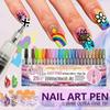 Nail Art Pens for Painting Nails, Includes One Clear Coat Marker Diy Nail Art Tools