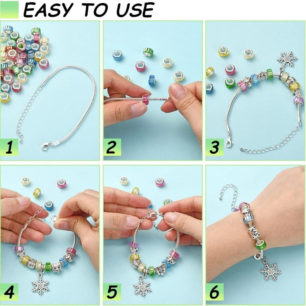 10/25/50 Stück Zufällige Gemischte Farbe Transparent Facettierte Harz Europäische Perlen Großlochperlen für Schmuck Halskette Armband Herstellung