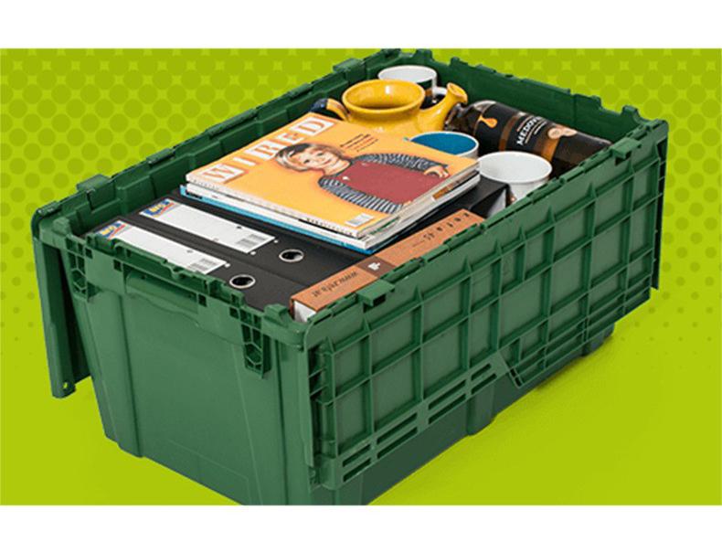 Large Stackable Extra-Thick Plastic Storage Box with Lid for Logistics