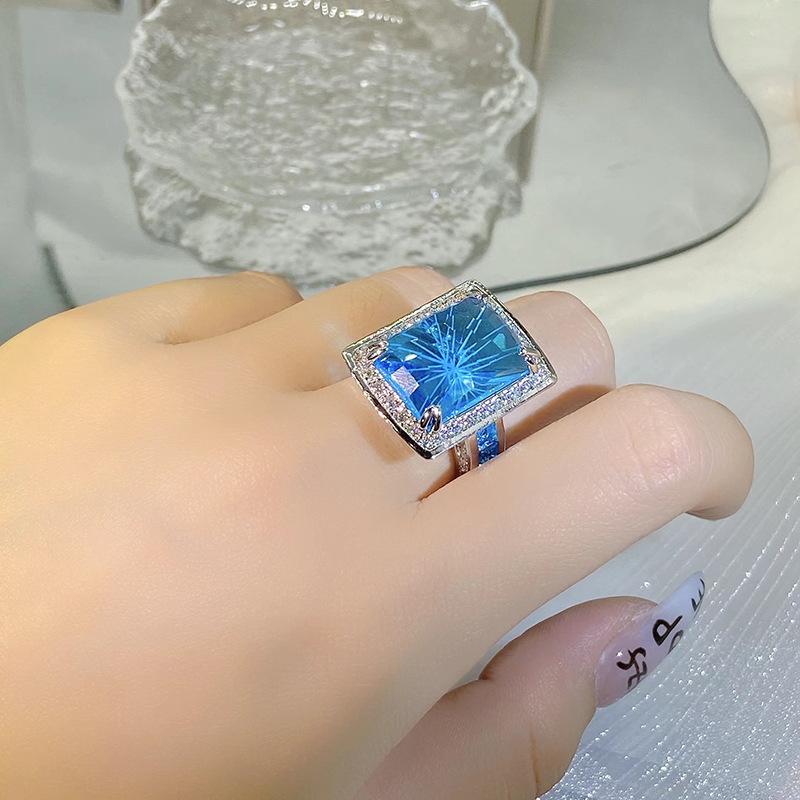 Solid 100 % 925 Sterling Sølv Opprinnelse Sapphire Gemstone Ring For Kvinner Menn Bryllupsbånd Anillos De Sapphire Silver 925 Smykker