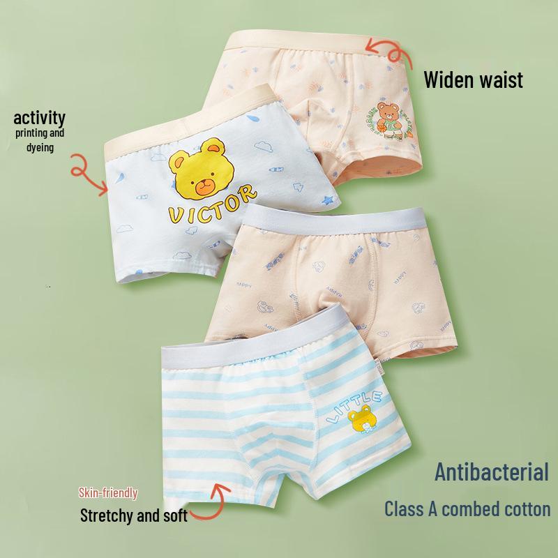 Kids' Cotton Boys' Boxer Briefs - Sizes for Small Kids To Teenagers