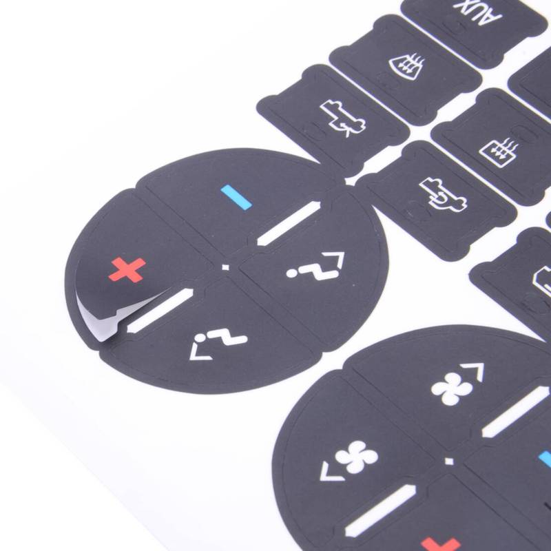 A/C Dash Button Decal Sticker Repair Kit Fit for Chevrolet 1500 2500 3500 GMC Sierra Yukon Saturn Outlook XR 2009-2012 Black