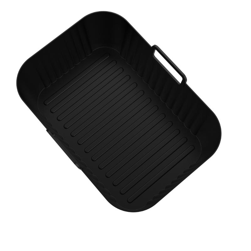 Pack of 2 Rectangular Shape Nonstick Air Fryers Pads Baking Tray Cooking Liners Silicone Baskets for Air Frying Machine