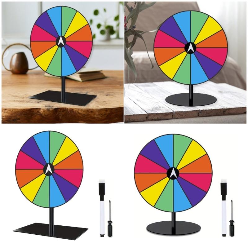 Heavy Type Rotating Prizes Wheel Game Reusable Colorful Game Wheel with Durability Metal Base For Kids Adults
