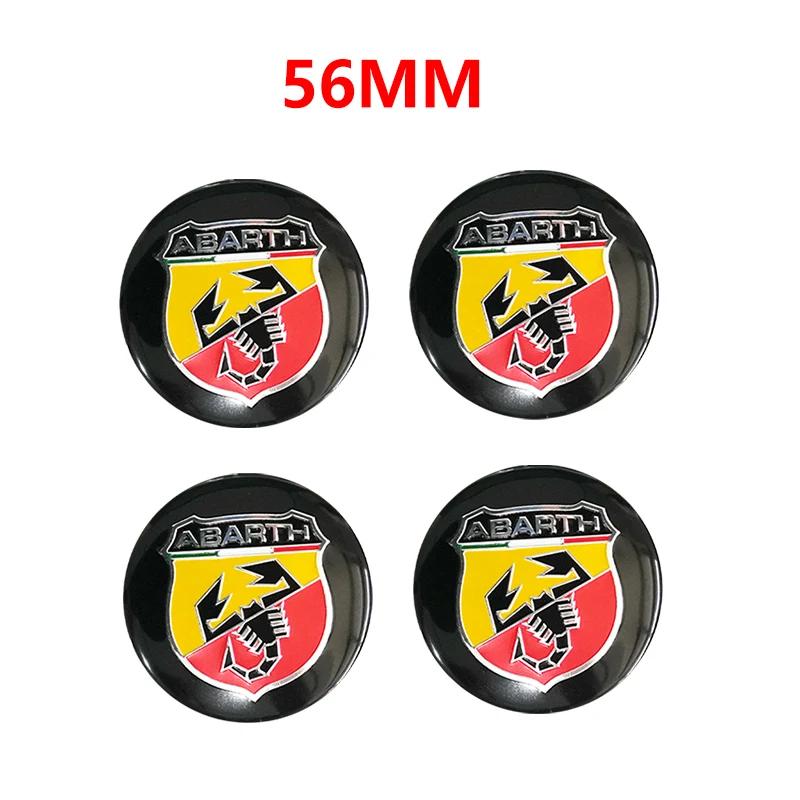 4pcs 56mm 50mm 3D logo car emblem Wheel Center Hub auto Rim refit dust-proof badge covers sticker styling accessories For FIAT