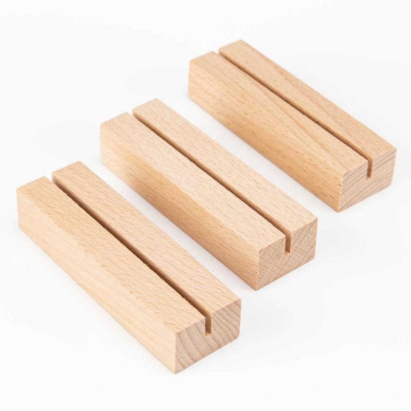 10 PCS Wood Place Card Holders Wood Sign Holders Table Number Holder Stands Name Card Holders for Wedding Table Setting