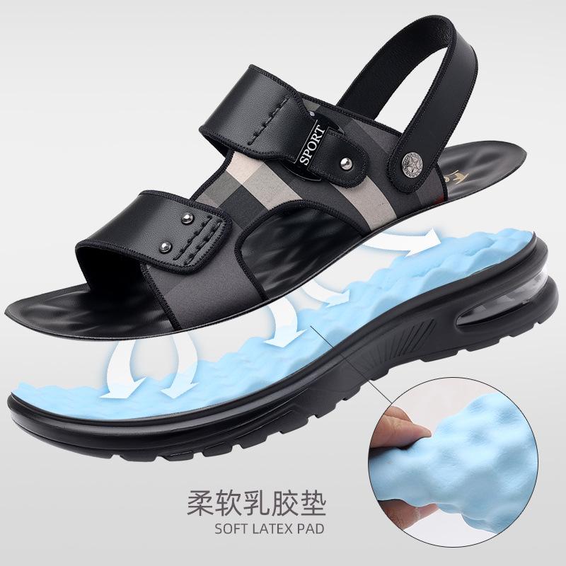 Fashion New Men Shoes Summer Fashion Sandals Air Cushion Genuine Leather Slipper Youth Outdoor Soft Sole Beach Shoes