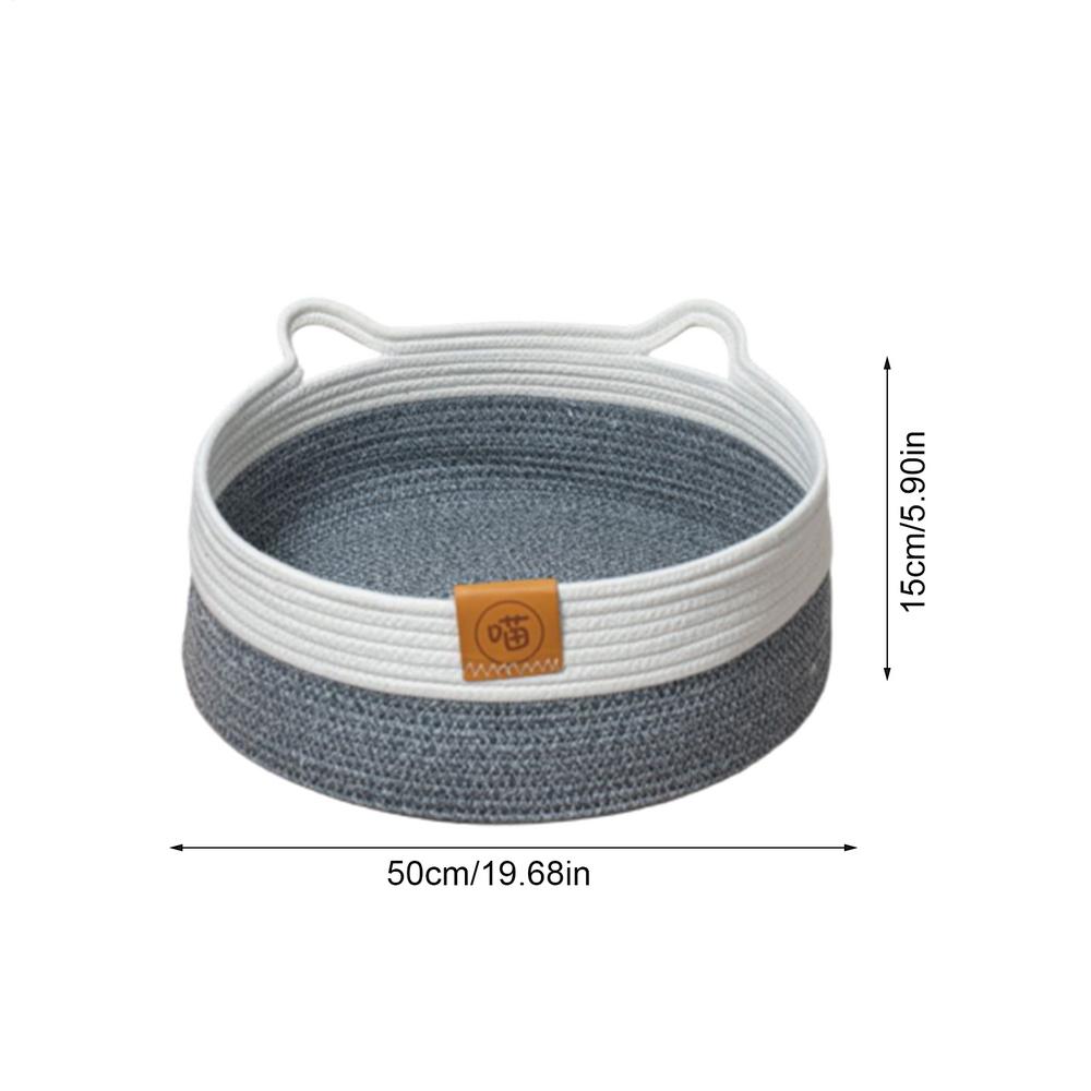Washable Cat Bed Woven Pet Supplies With Mat Indoor Cat Bed Woven Basket For Indoor Puppy Bunny Small Dog Pet Animal All Seasons