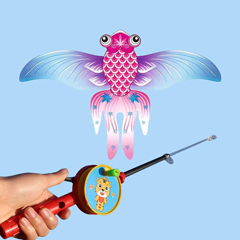 1Set Children Kite Toy Cartoon Butterfly Swallows Eagle Kite With Handle Kids Flying Kite Outdoor Toys