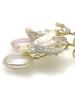 Freshwater Pearl Coin Petal Earrings with Silicone Natural Power Stone A1037 [Cherry] Cover, Stone,