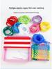 Girls' DIY Fabric Wallet Kit: Handmade Rainbow Knitting Machine with Elastic Rope for Ages 3-6.