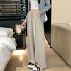 Petite High-Waisted Glutinous Rice Wide-Leg Pants - Casual Sporty Autumn Look