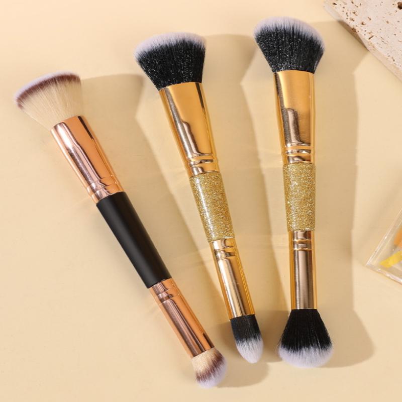 1/3 Stück Doppelseitiger Foundation Make-up Pinsel Angeschrägter Concealer Make-up Pinsel zum Verblenden Flüssig Puder Flauschige Kosmetikwerkzeuge