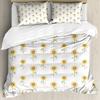 Sunflower Three-piece Quilt Cover 3D Digital Printing Bedding Set Hand-painted Flower Bed Cover