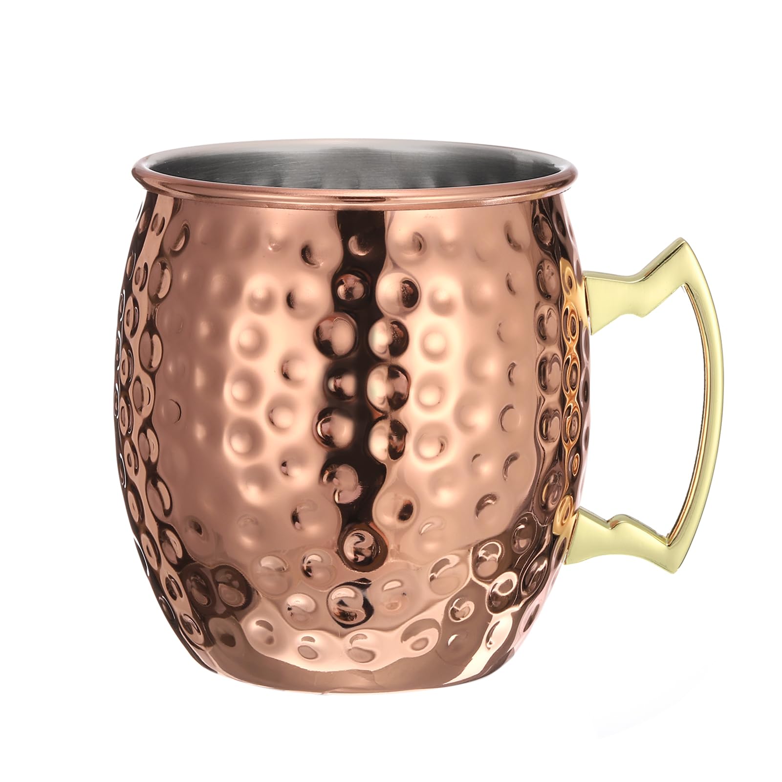 

uxcell Copper Mug OZ Hammered Cocktail Mug 1 Piece Pure Copper Plate Stainless Steel Shot Glass for Party Drinks Cocktail Mug Rose Gold 530ml/19