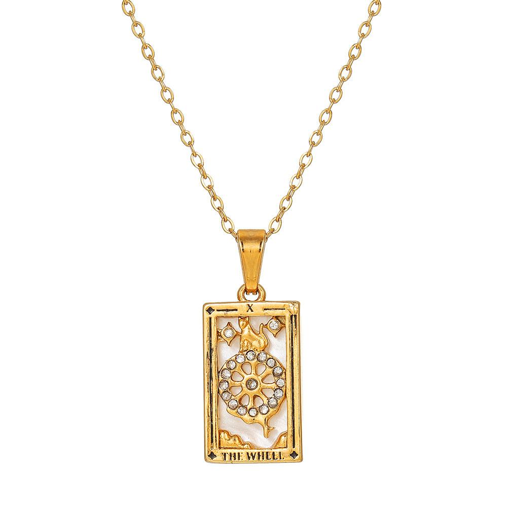 Vintage Stainless Steel Geometric Necklace With Cross Element And Multilayer Chain For Unisex