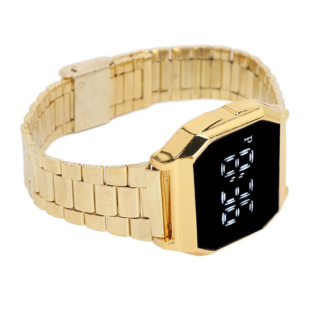 LED Watch for Student Tetragonum Digital Sports Watch with Folding Clasp Alarm Timing Night Light