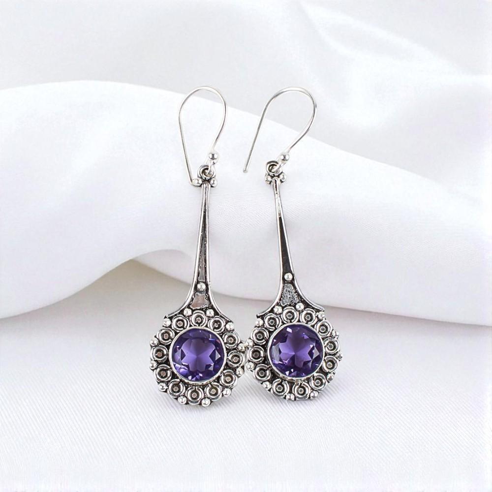 

Iolite Gemstone 925 Sterling Silver Jewelry Handmade Drop/Dangle Earrings 2.52 EE-77-2