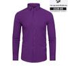 Men's Slim Fit Long Sleeve Stretch Shirt - Solid Color, Business Casual