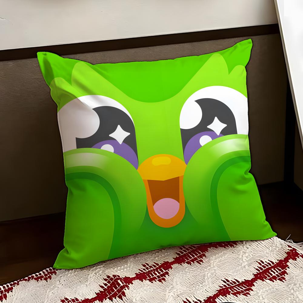 APP DDuolingo Cushion Cover Reversible Soft Durable Pillow Cover Home  Car MultiScene Use for Daily Comfort