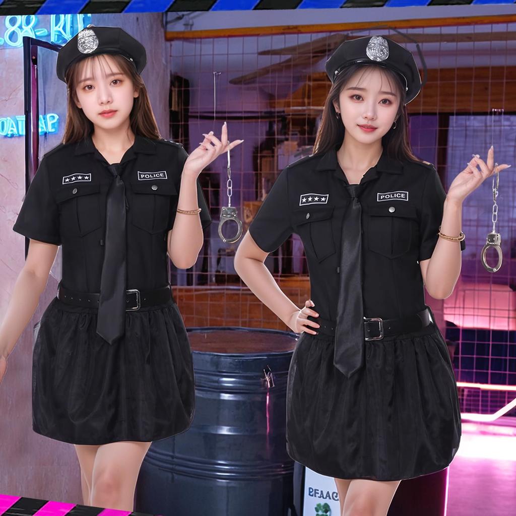 Police Halloween Fancy Miniskirt Halloween School Festival [Formemory] Cosplay, Police, Cosplay, Uniform, Costume, Outfit, Party, Dress, Police,