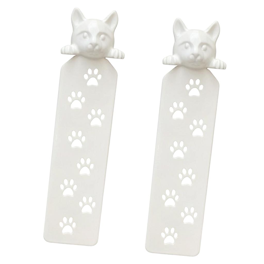 2Pcs Kitten Themed Plastic Bookmarks Textbook Novel Page Holder For Books Notebooks Diaries Journal Planner Documents